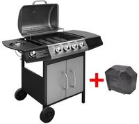 Gasgrill 4+1 Flammen Schwarz Und Silbern Vidaxl