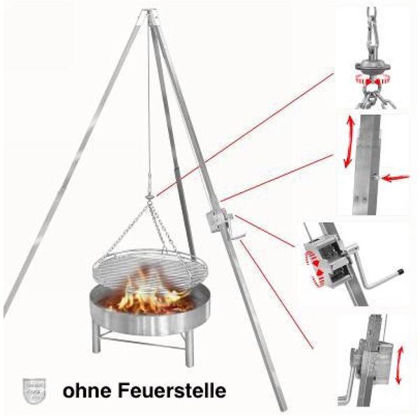 Schneider Grillgeräte Schwenkgrill Dreibeingrill 60 cm x 160 cm