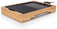 Tristar BP-2641, Tristar BP-2641 Elektro Tischgrill Bambus, Schwarz