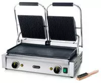 Hendi Kontaktgrill Doppelversion, 263808, 3600 Watt, gerillte & glatte Gusseisen