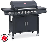 TAINO RED 6+1 Gasgrill BBQ GRILLWAGEN Edelstahl Brenner+ Seitenkocher Schwarz