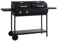 vidaXL Gas- und Holzkohle-Grill mit 2 Brennern