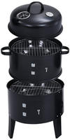 Vidaxl 3-in-1 Charcoal Smoker Bbq Grill 40x80 Cm