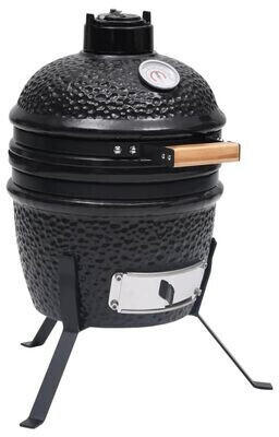 vidaXL 2-in-1 Kamado Barbecue Grill Smoker Ceramic black (316093)