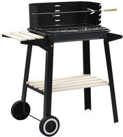 vidaXL Holzkohlegrill Standgrill mit R&auml;dern