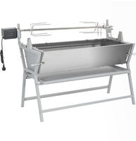 vidaXL BBQ Grill mit Drehspie&szlig; Eisen und Edelstahl