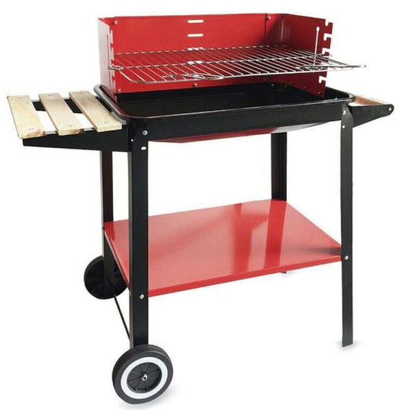 Algon Charcoal Barbecue with Wheels Red