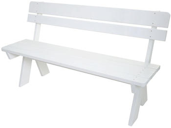 Mendler HWC-L66 3er Sitzbank Kiefernholz weiß