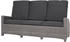 Ploß Exklusivmodell Rocking Comfort 3-Sitzer Sofa grau-braun-meliert/anthrazit Alu/Polyrattan 210x80x112cm mit Arm- und Rückenlehne grau (5500060)