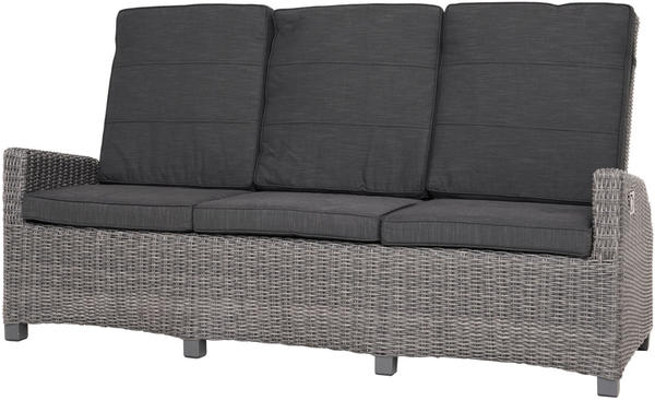 Ploß Exklusivmodell Rocking Comfort 3-Sitzer Sofa grau-braun-meliert/anthrazit Alu/Polyrattan 210x80x112cm mit Arm- und Rückenlehne grau (5500060)
