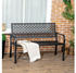 Outsunny Gartenbank mit Stahlrahmen schwarz