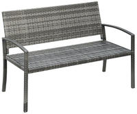 Outsunny Gartenbank, Grau, Kunststoff, 60x85x122 cm, Gartenm&ouml;bel, Gartenb&auml;nke