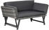 Outsunny Gartensofa mit klappbaren Armlehnen grau