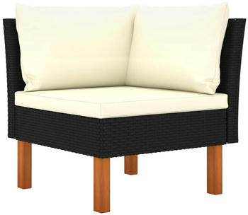vidaXL Ecksofa Poly Rattan und Eukalyptus Massivholz (315763)