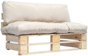 vidaXL Garten-Palettensofa mit Sandfarbigen Kissen Kiefernholz (8719883709819)