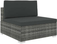 Modular-sofa-mittelteil 1 Stk. + Auflagen Poly Rattan Grau - Vidaxl