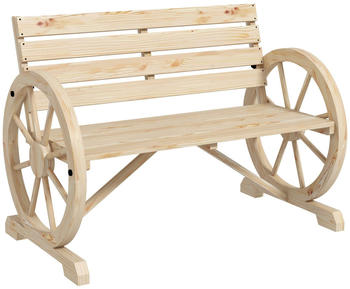 Outsunny Gartenbank mit Holzrahmen 105,5x56x79cm braun (84B-183V00ND)