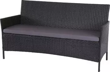 MCW 3-Sitzer Poly-Rattan Hamar Sitzbank anthrazit Kissen anthrazit (66796)