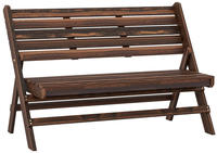 Outsunny - Gartenbank - 122L x 63B x 83H cm - verkohlt