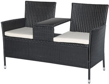 Outsunny Polyrattan Gartenbank 133x63x84cm (867-027BG)