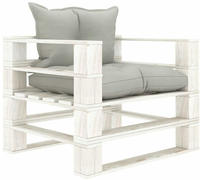 vidaXL Garten-Palettensofa mit Kissen in Taupe Holz