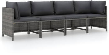vidaXL 4-Sitzer-Gartensofa grau / anthrazit (313501)
