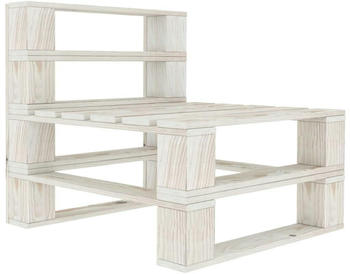 vidaXL Outdoor-Mittelsofa Paletten Holz Wei&szlig; (49334)