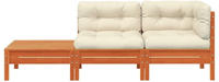 vidaXL Gartensofa mit Kissen und Fu&szlig;hocker Massivholz Kiefer