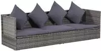 vidaXL Garten-Sofabett 200x60 cm Poly Rattan Grau