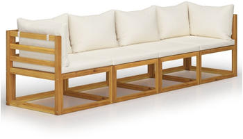 vidaXL 4-Sitzer-Gartensofa creme (3057639)