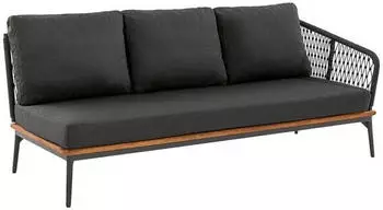Niehoff Freeport Eck-/Endmodul Aluminium/Teak/Rope Natur/Dunkelgrau (G359-100-140)