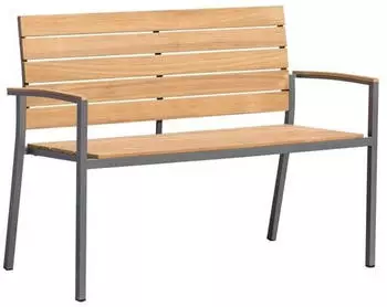 OUTLIV. Pamplona Gartenbank 120cm Edelstahl/Teak Dunkelgrau/Braun (PA-BA-2S-Coating)