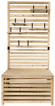 Home Deluxe Balkon-Sichtschutzbank ORELIA 171x80x40 cm braun