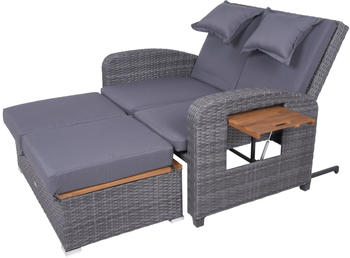 Garden Pleasure Multifunktions-Sofa BARI Gartensofa mit Liegefunktion und Klapptisch