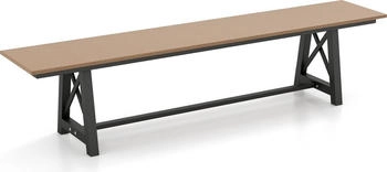 Costway 3-Sitzer Gartenbank ohne Rückenlehne 183x35x41,5cm (ZB33501NZDE)