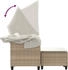 vidaXL Gartensofa 2-Sitzer mit Dach und Hockern beige (365784)