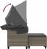 vidaXL Gartensofa 2-Sitzer mit Dach und Hockern grau (365783)