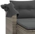 vidaXL Gartensofa 2-Sitzer mit Dach und Hockern grau (365783)