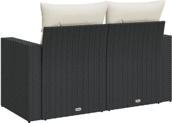 vidaXL Gartensofa mit Kissen 2-Sitzer schwarz (366004)
