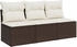 vidaXL Gartensofa mit Kissen 3-Sitzer Poly Rattan braun (366219)