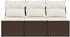 vidaXL Gartensofa mit Kissen 3-Sitzer Poly Rattan braun (366219)