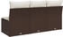 vidaXL Gartensofa mit Kissen 3-Sitzer Poly Rattan braun (366219)