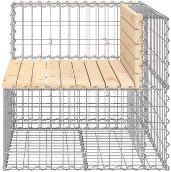 vidaXL Gartenbank aus Gabionen 92x71x65,5 cm Massivholz Kiefer