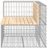 vidaXL Gartenbank aus Gabionen 92x71x65,5 cm Massivholz Kiefer