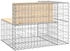 vidaXL Gartenbank aus Gabionen 92x71x65,5 cm Massivholz Kiefer