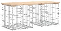 vidaXL Gartenbank aus Gabionen 103x44x42 cm Massivholz Kiefer