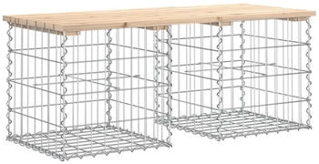 vidaXL Gartenbank aus Gabionen Massivholz Kiefer 103x44x42 cm