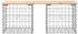 vidaXL Gartenbank aus Gabionen Massivholz Kiefer 103x44x42 cm