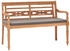 vidaXL Batavia-Bank mit DunkelGrauem Kissen 120 cm Teak Massivholz
