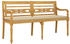 vidaXL Batavia-Bank mit Beigem Kissen 150 cm Massivholz Teak